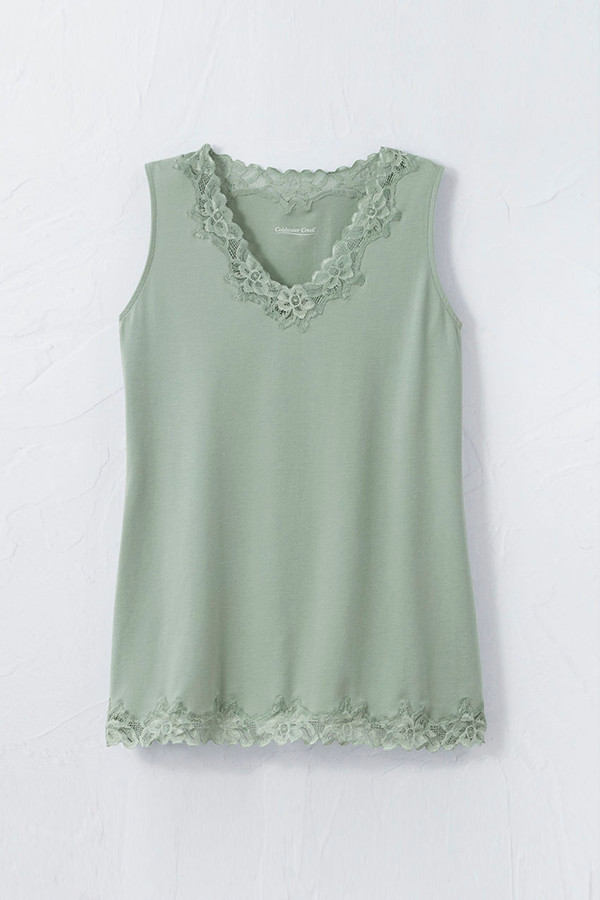 Longer Length Double Lace Tank