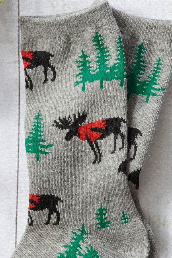 Holiday Motif Crew Socks