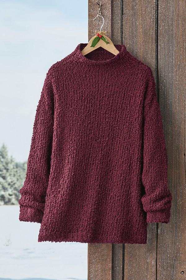 Bouclé Funnel-Neck Sweater - Coldwater Creek