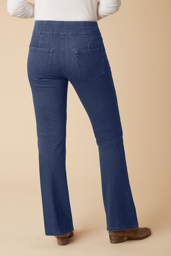 Knit Denim Pull-On Bootcut Jeans