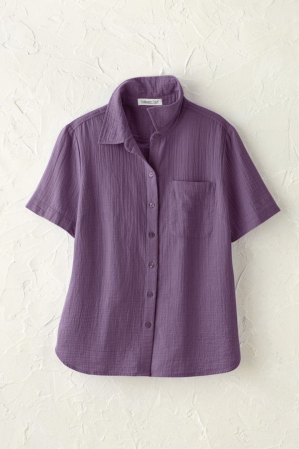 Summer Breeze Gauze Camp Shirt - Coldwater Creek