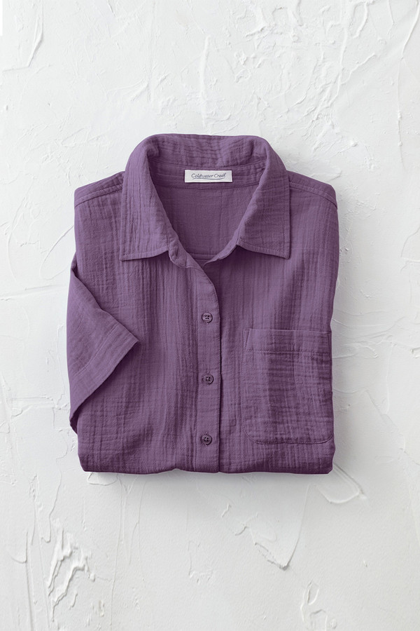 Summer Breeze Gauze Camp Shirt - Coldwater Creek