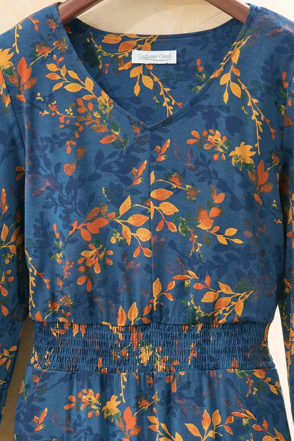 Painted Leaves Knit Dress