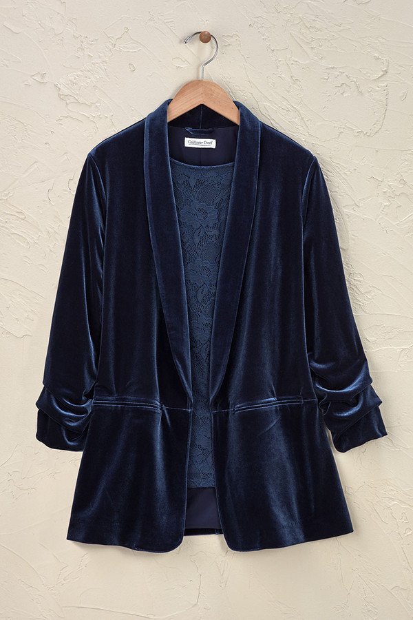 Ruched Velvet Jacket - Coldwater Creek