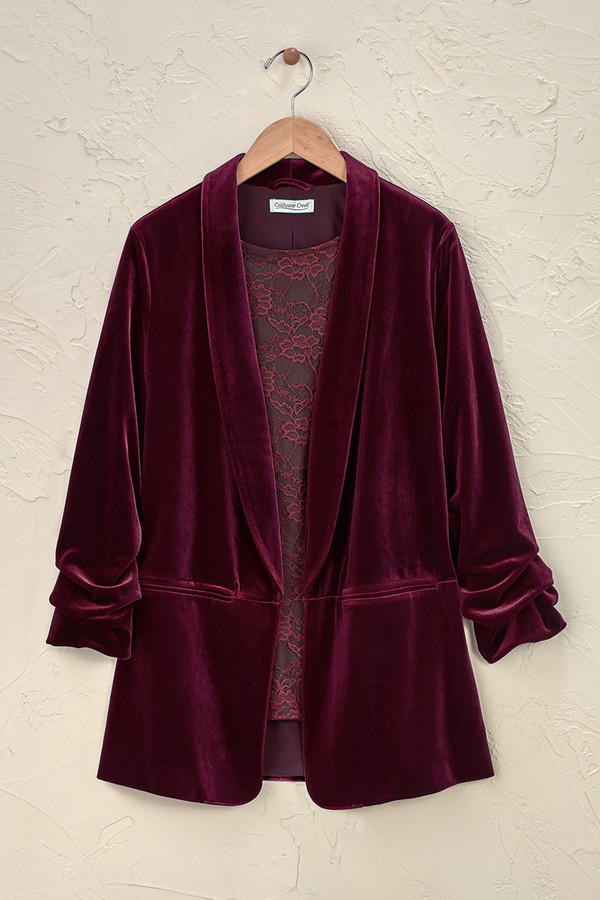 Ruched Velvet Jacket - Coldwater Creek