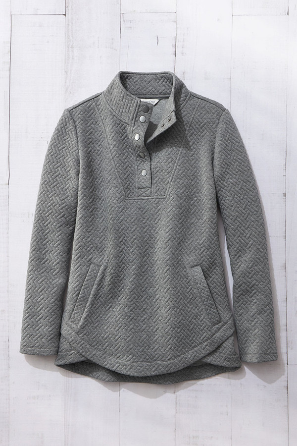 Tulip-Hem Jacquard Pullover - Coldwater Creek