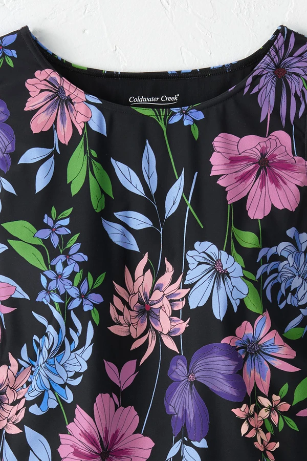 Floral High-Neck Tankini Top