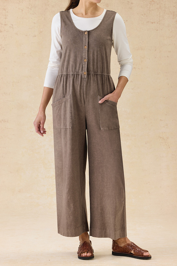 Vintage-Wash Knit Jumpsuit - Coldwater Creek