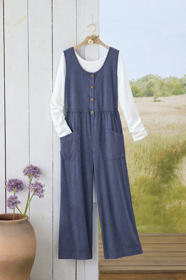 パンツ KOHKI Washed cotton jumpsuit KAI DENIM DROP CROTCH JUMPSUIT – AKIRA