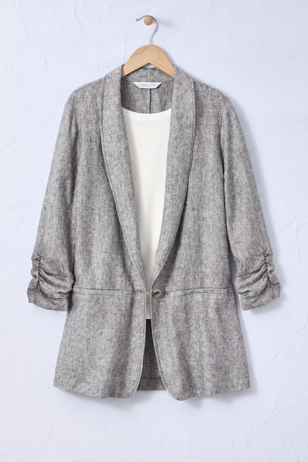 Ruched Linen Jacket