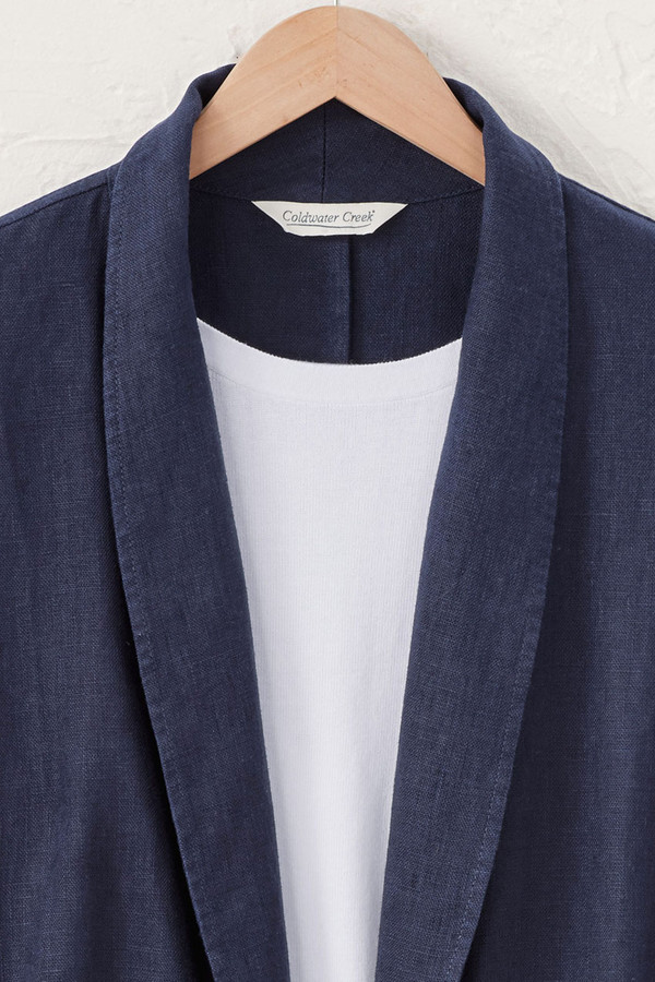 Ruched Linen Jacket - Coldwater Creek