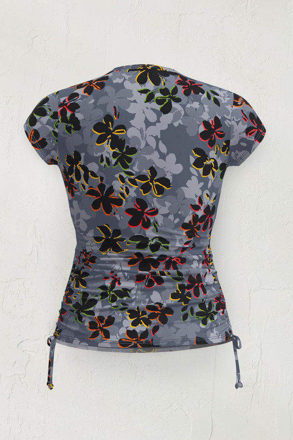 Vibrant Flora Ruched Rash Guard - Coldwater Creek