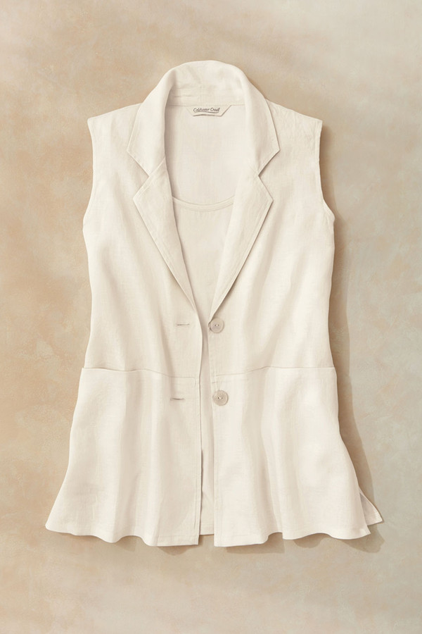 Linen Pocket Vest - Coldwater Creek
