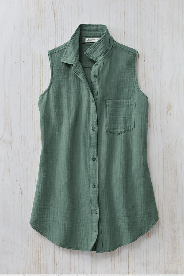 Summer Breeze Gauze Sleeveless Tunic