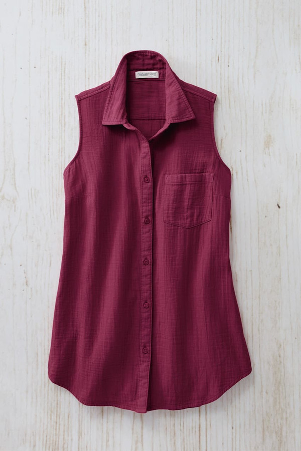 Summer Breeze Gauze Sleeveless Tunic