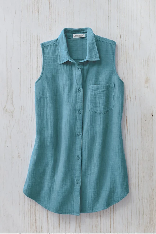Summer Breeze Gauze Sleeveless Tunic
