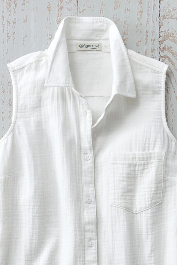 Summer Breeze Gauze Sleeveless Tunic