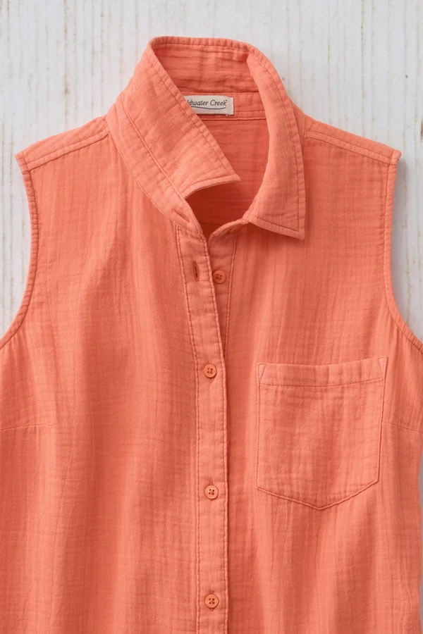 Summer Breeze Gauze Sleeveless Tunic