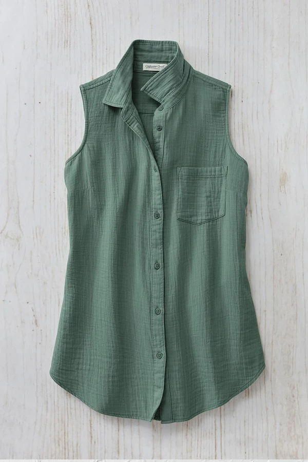 Summer Breeze Gauze Sleeveless Tunic