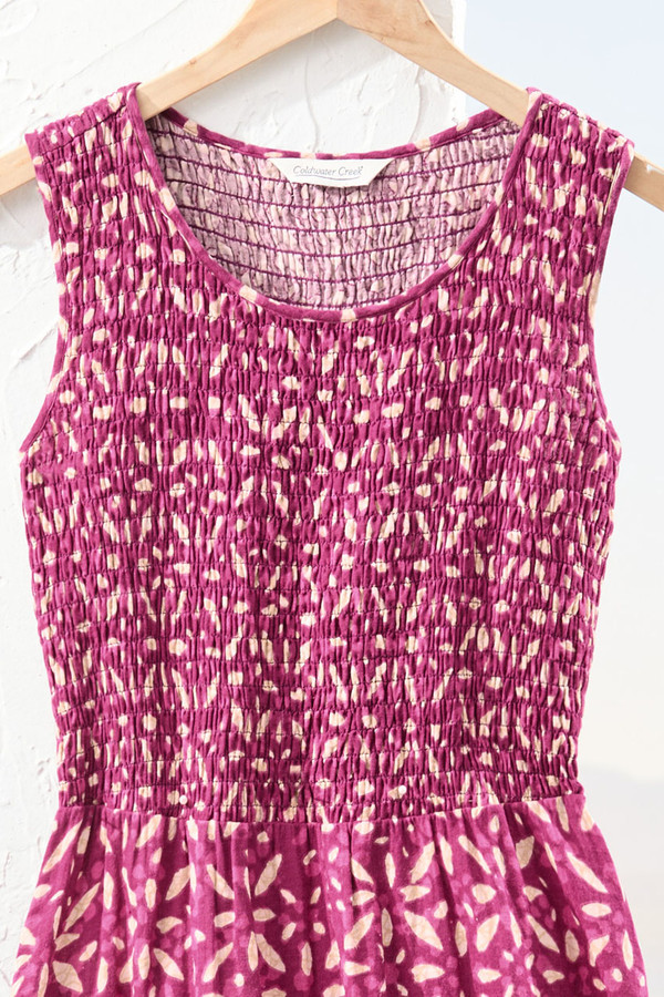 Batik Dreams Smocked Gauze Dress - Coldwater Creek