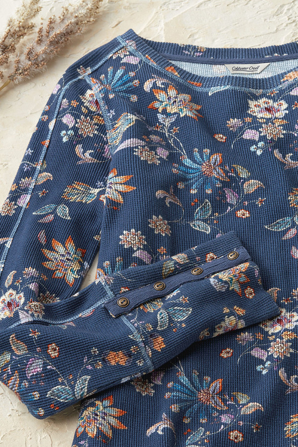 Valley Floral Waffle Tee - Coldwater Creek