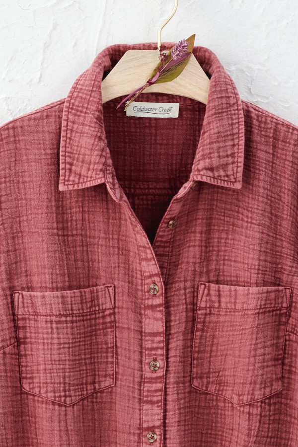 Vintage Wash Gauze Big Shirt - Coldwater Creek