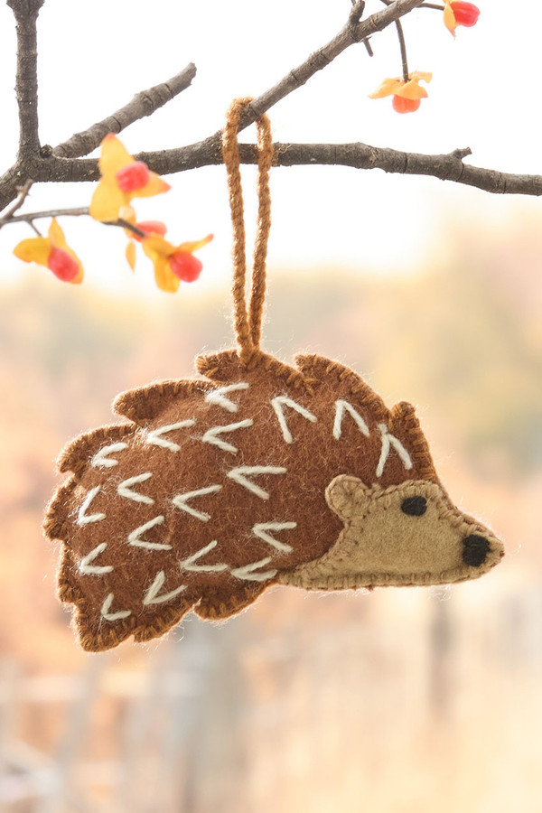 Embroidered Wool Hedgehog