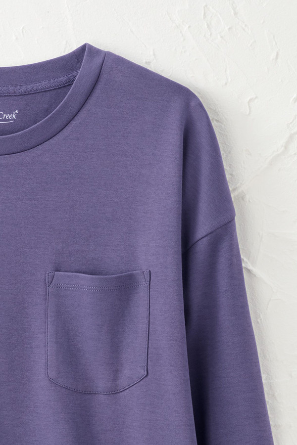 BestCotton™ Long Sleeve Boxy Pocket Tee - Coldwater Creek