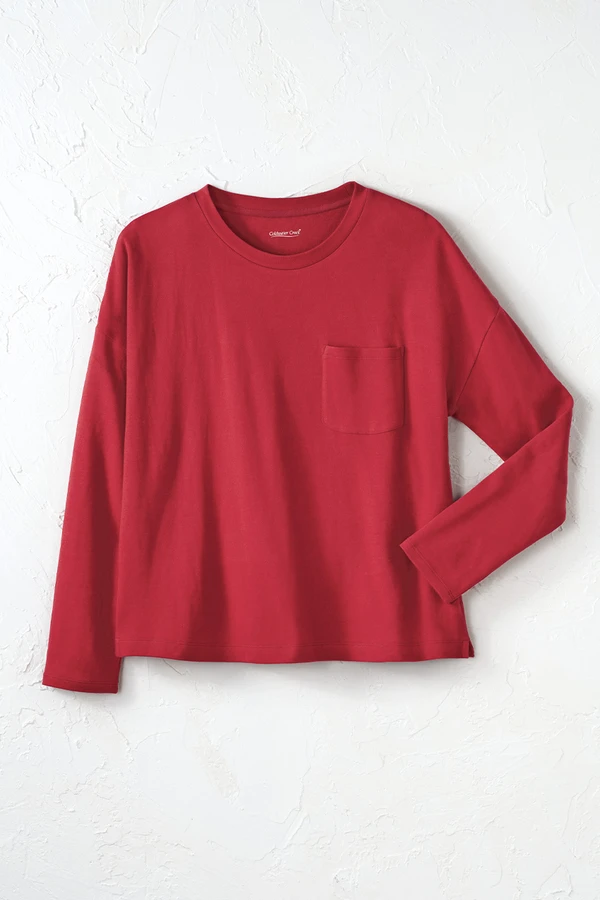 #BestCotton™ Long Sleeve Boxy Pocket Tee