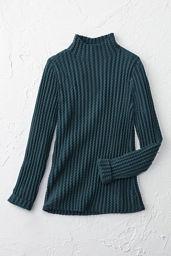 Textured Funnelneck Sweater