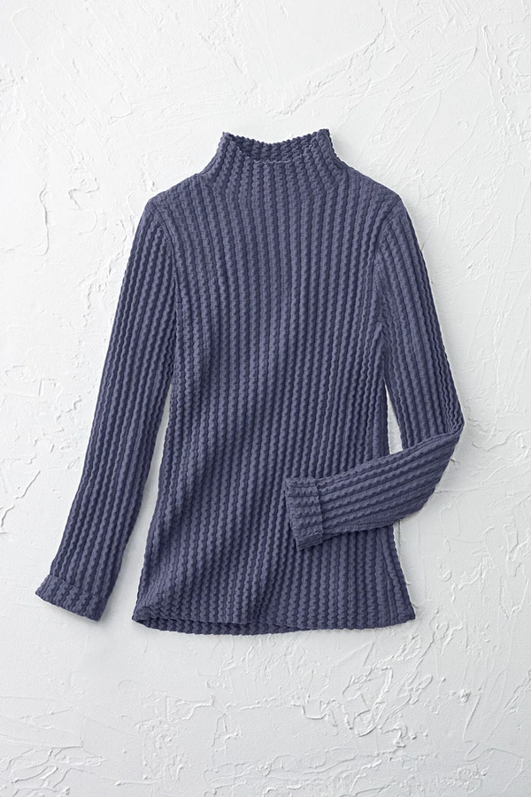 Textured Funnelneck Sweater