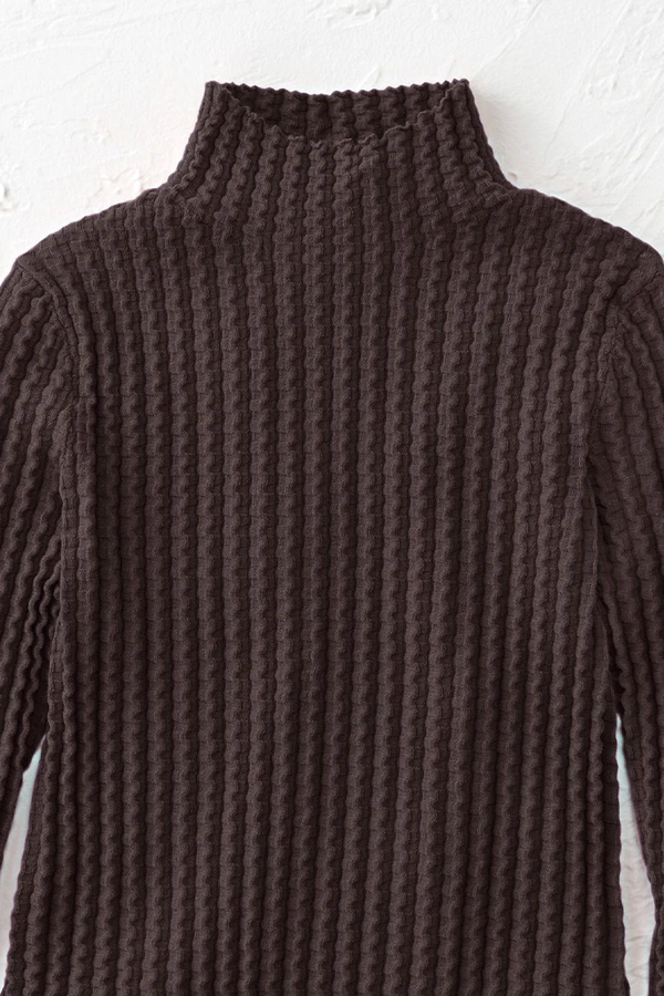 Textured Funnelneck Sweater