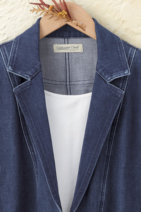 Curved Hem Denim Jacket - Coldwater Creek