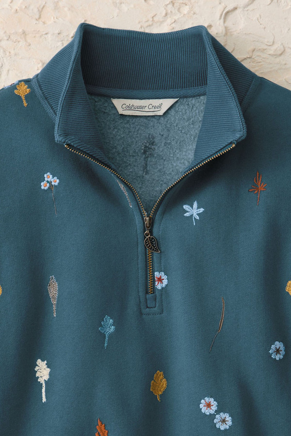 Touch of Autumn Quarter Zip Sweatshirt - Coldwater Creek