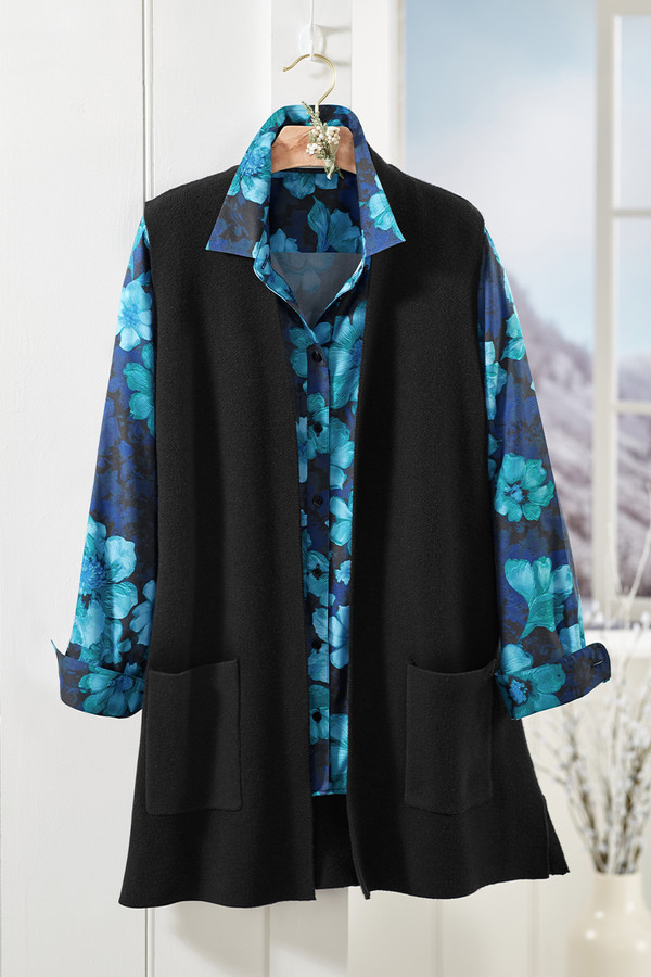 Everywhere Long Knit Vest - Coldwater Creek
