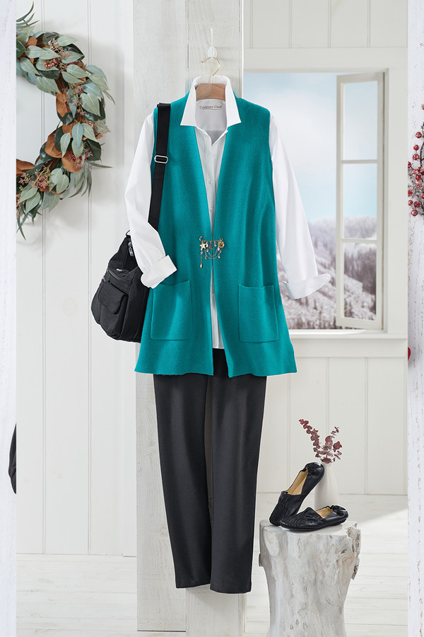 Everywhere Long Knit Vest - Coldwater Creek
