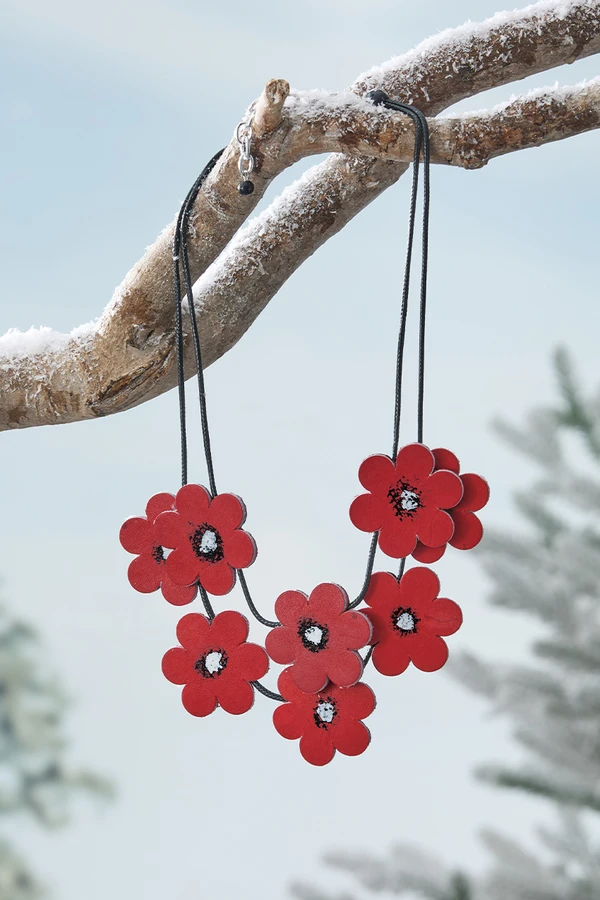 Leather Petal Necklace by Sylca®