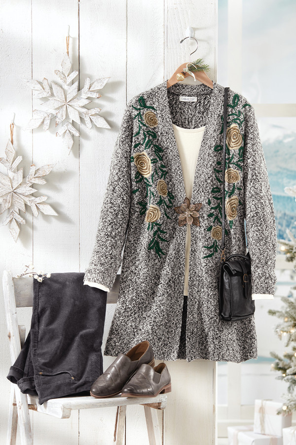 Great Falls Embroidered Cardigan - Coldwater Creek