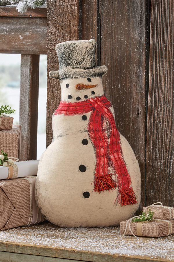 Joyful Snowman Pillow