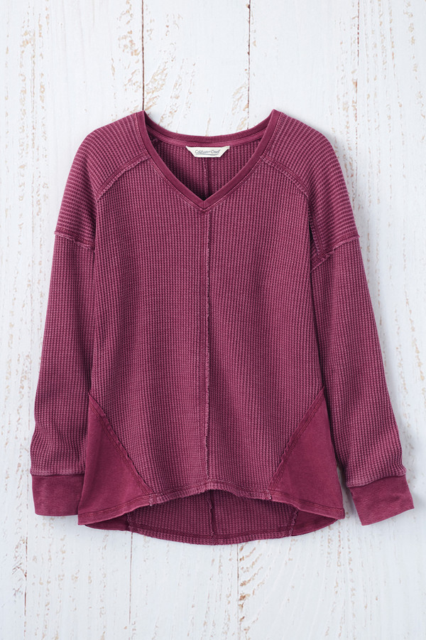 Seamed Waffle Tee - Coldwater Creek