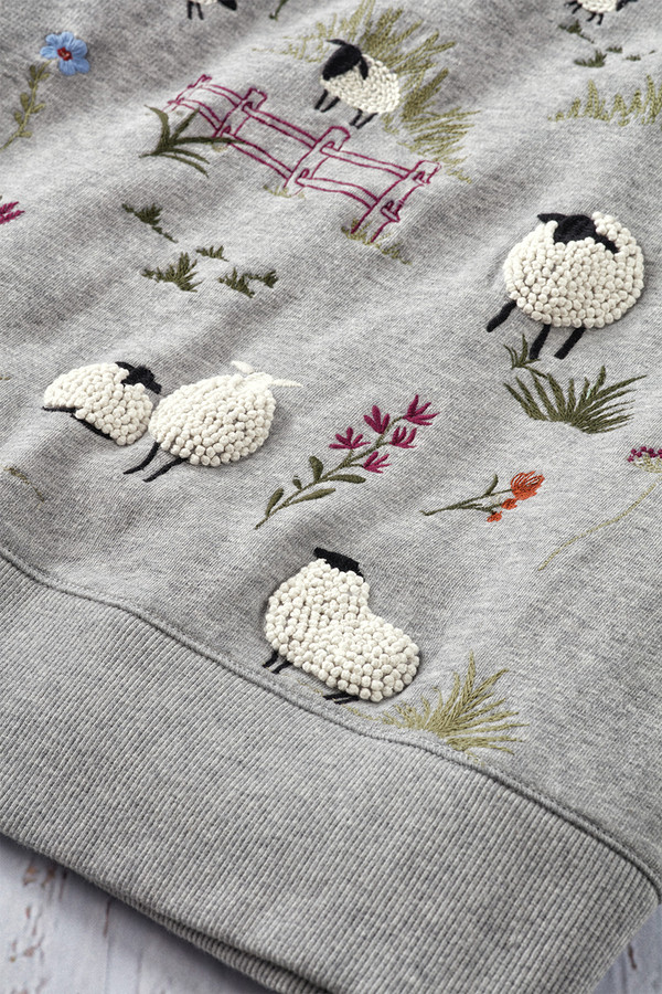 Mellow Meadows Embroidered Sweatshirt - Coldwater Creek