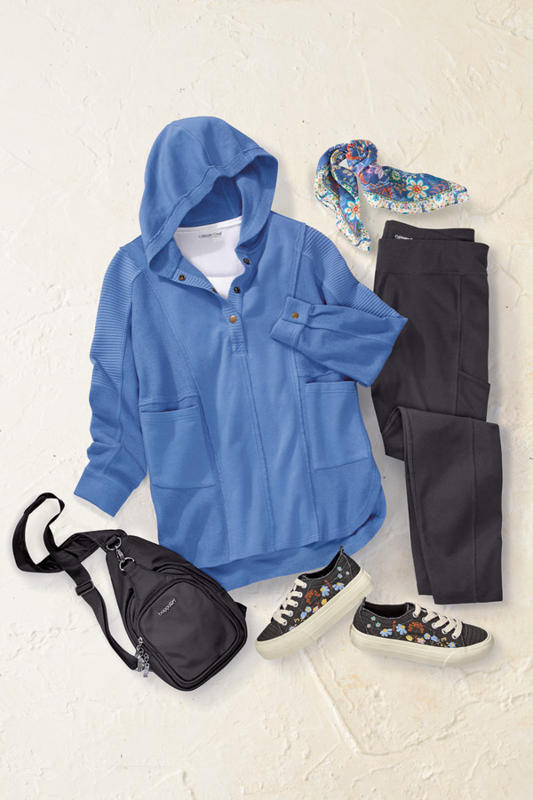 トップス Eriko Katori silk hoodie tunic Easy Does It Hooded Tunic - Coldwater Creek