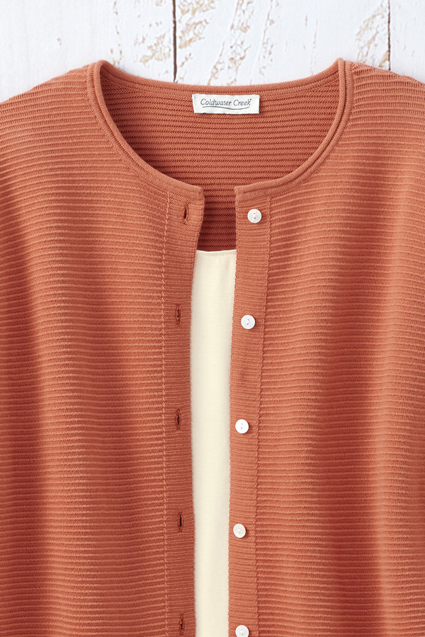 Ottoman Rib Cardigan - Coldwater Creek