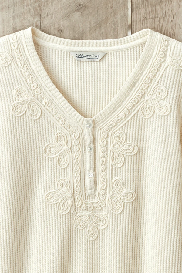 Soutache Waffle Henley