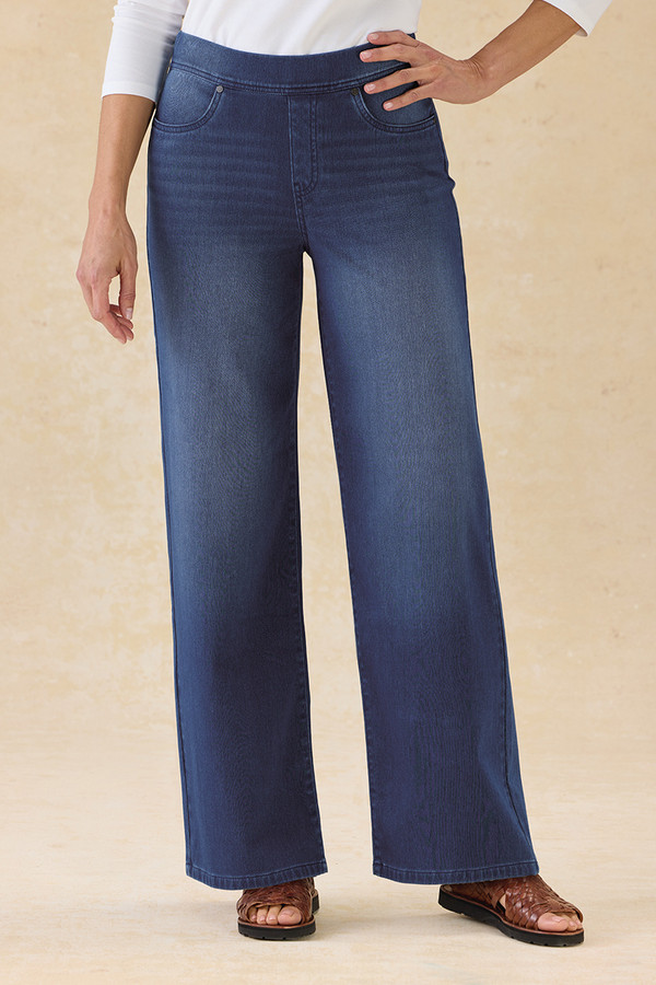 LightTouch Knit Denim Wide-Leg Jeans - Coldwater Creek