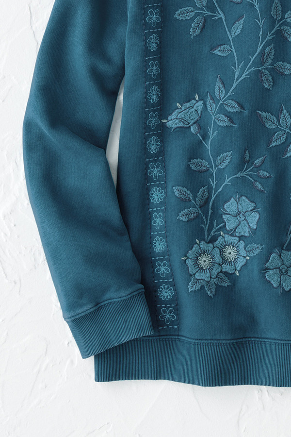Flora Mia Embroidered Sweatshirt - Coldwater Creek