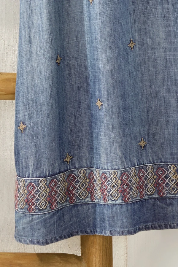 Embroidered TENCEL™ Shirtdress