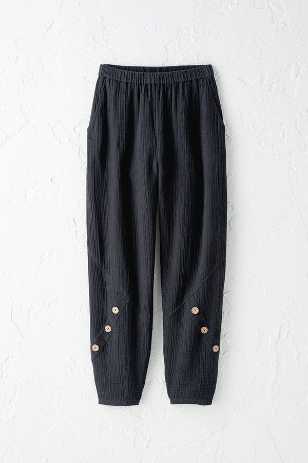 Better With Buttons Gauze Lantern Pants