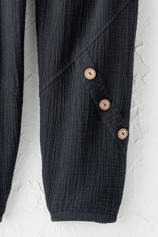 Better With Buttons Gauze Lantern Pants