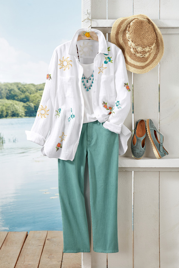 Sunshine Days Gauze Big Shirt - Coldwater Creek